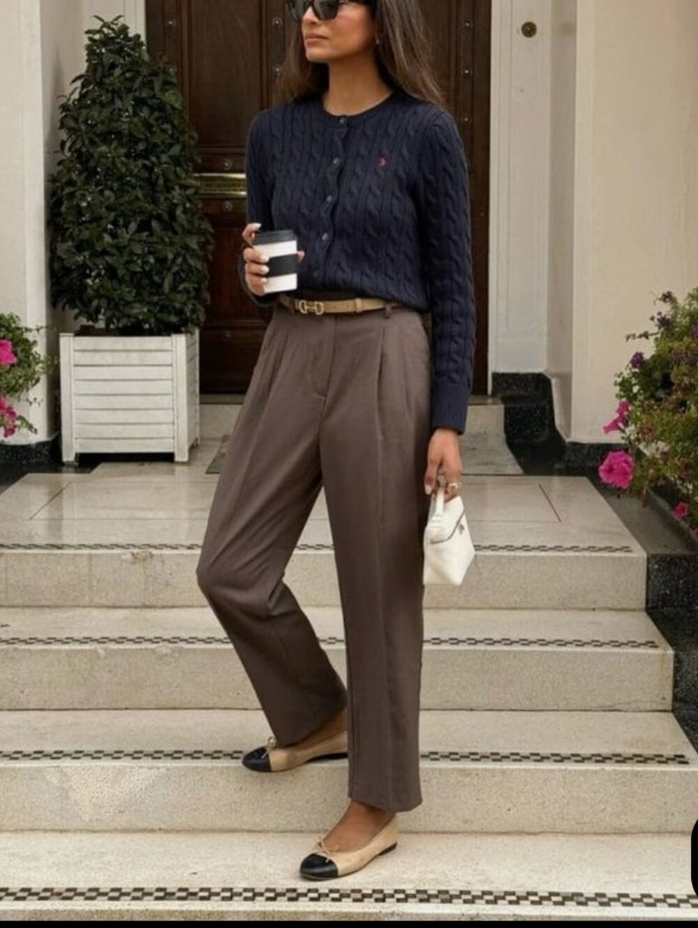 Escada Brown Pleated Trousers